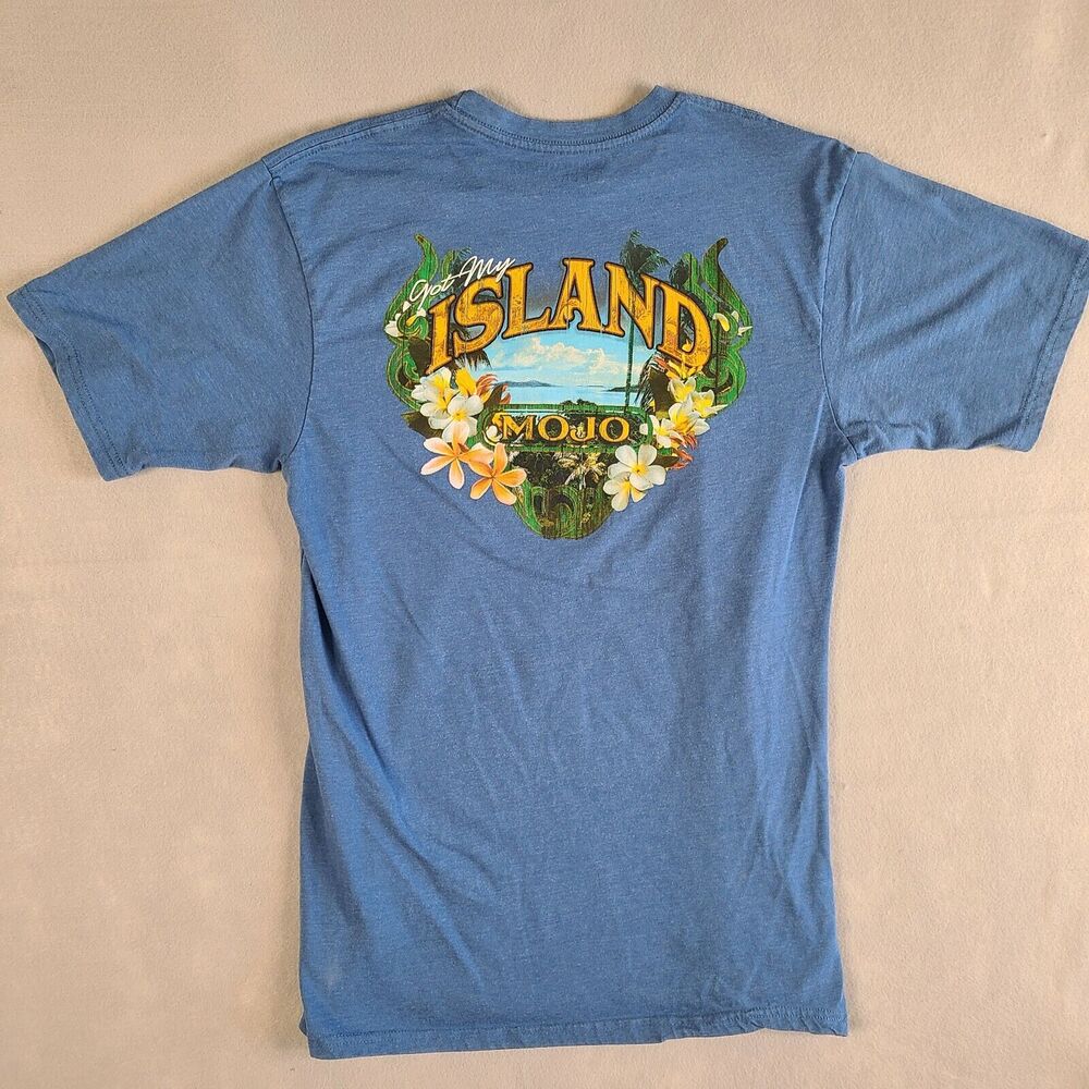 Newport Blue T-Shirt Men's Large Got My Island Mojo Short‎ Sleeve Blue